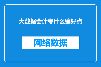 大数据会计考什么编好点