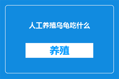人工养殖乌龟吃什么