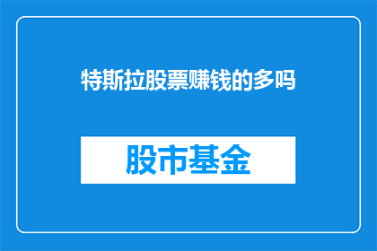 特斯拉股票赚钱的多吗