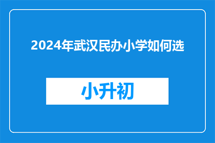 2024年武汉民办小学如何选