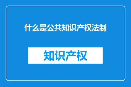 什么是公共知识产权法制