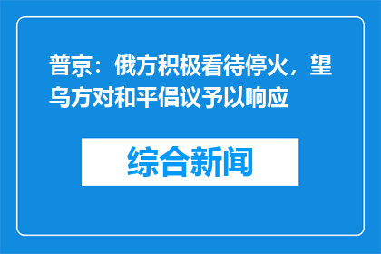 普京：俄方积极看待停火，望乌方对和平倡议予以响应