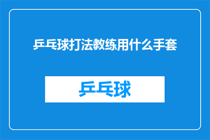 乒乓球打法教练用什么手套