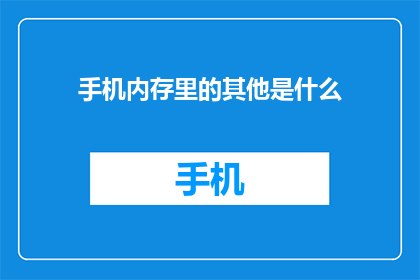 手机内存里的其他是什么