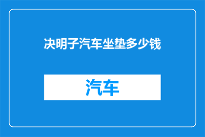 决明子汽车坐垫多少钱