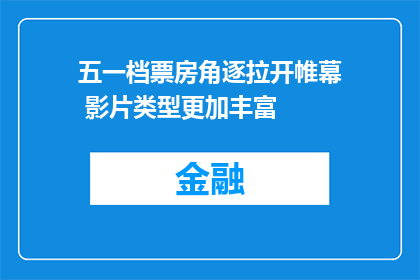 五一档票房角逐拉开帷幕 影片类型更加丰富