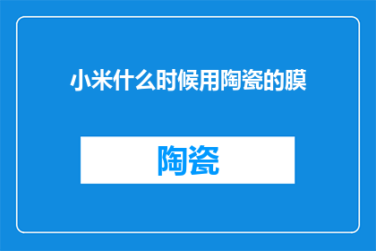小米什么时候用陶瓷的膜