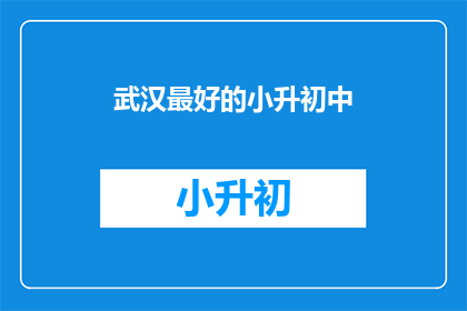 武汉最好的小升初中