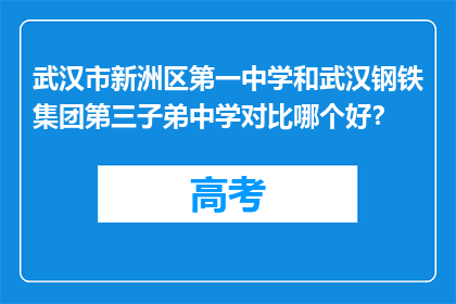 武汉市新洲区第一中学和武汉钢铁集团第三子弟中学对比哪个好？