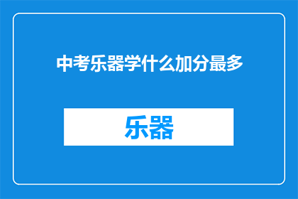 中考乐器学什么加分最多