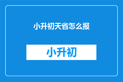小升初天省怎么报