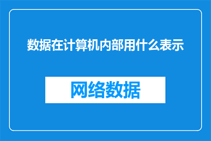 数据在计算机内部用什么表示