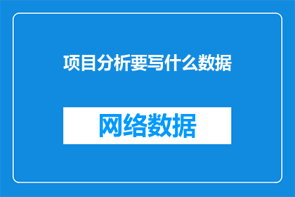项目分析要写什么数据