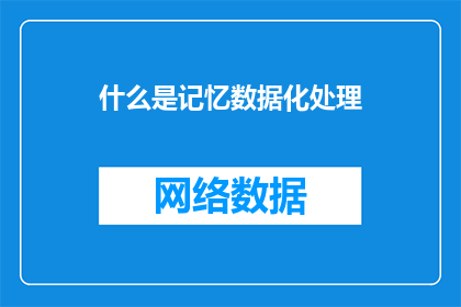 什么是记忆数据化处理