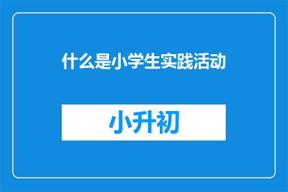 什么是小学生实践活动