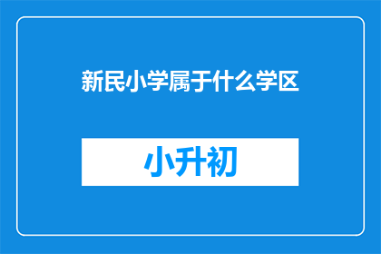 新民小学属于什么学区