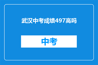 武汉中考成绩497高吗