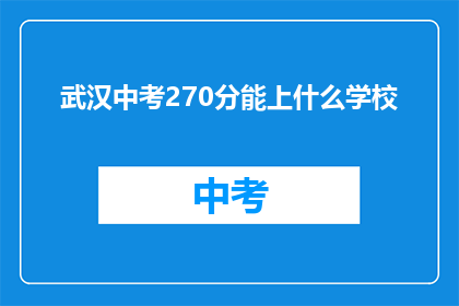 武汉中考270分能上什么学校