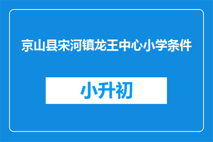京山县宋河镇龙王中心小学条件