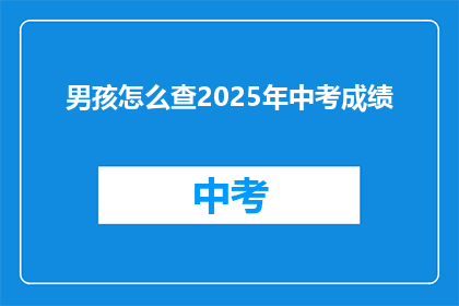 男孩怎么查2025年中考成绩