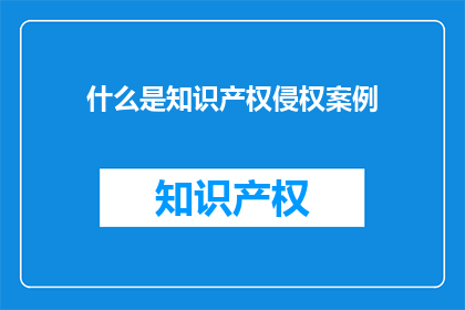 什么是知识产权侵权案例