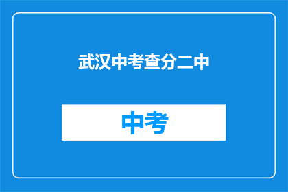 武汉中考查分二中