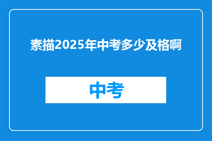 素描2025年中考多少及格啊