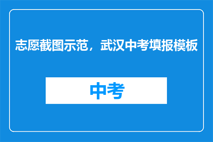 志愿截图示范，武汉中考填报模板