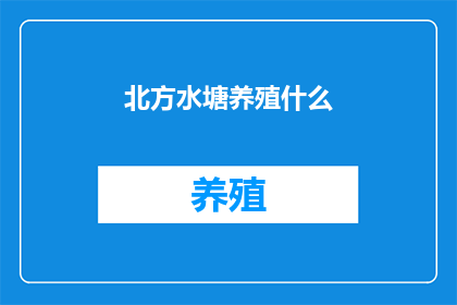 北方水塘养殖什么