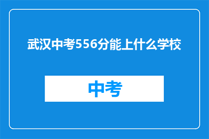 武汉中考556分能上什么学校