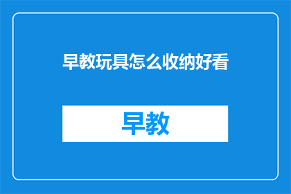 早教玩具怎么收纳好看