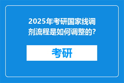 2025年考研国家线调剂流程是如何调整的？