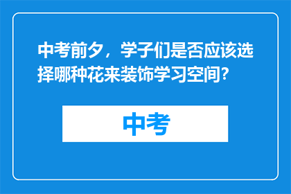 中考前夕，学子们是否应该选择哪种花来装饰学习空间？