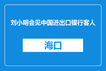 刘小明会见中国进出口银行客人