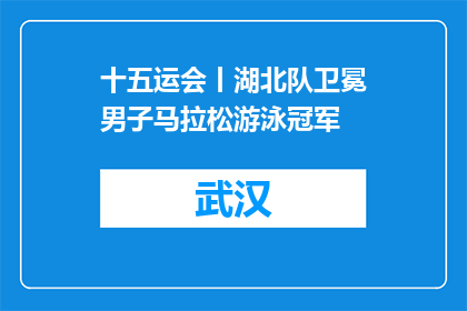 十五运会丨湖北队卫冕男子马拉松游泳冠军