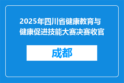 2025年四川省健康教育与健康促进技能大赛决赛收官
