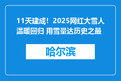 11天建成！2025网红大雪人温暖回归 用雪量达历史之最