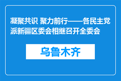 凝聚共识 聚力前行——各民主党派新疆区委会相继召开全委会