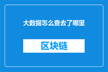 大数据怎么查去了哪里(如何追踪大数据的去向？)