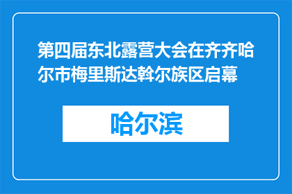 第四届东北露营大会在齐齐哈尔市梅里斯达斡尔族区启幕