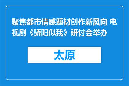 聚焦都市情感题材创作新风向 电视剧《骄阳似我》研讨会举办
