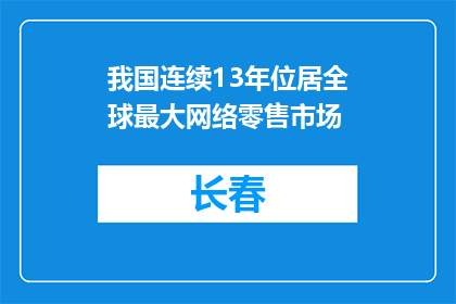 我国连续13年位居全球最大网络零售市场