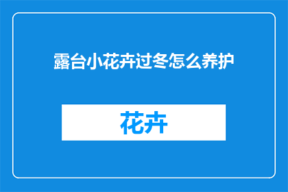 露台小花卉过冬怎么养护(如何妥善养护露台小花卉以度过寒冷的冬季？)