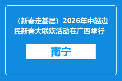 （新春走基层）2026年中越边民新春大联欢活动在广西举行
